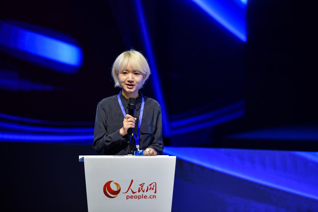 肖进视觉(北京)科技有限公司市场部总监胡梦箫。人民网记者 任峰涛摄